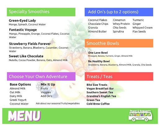 Check out the Smoothie Bus Menu below!